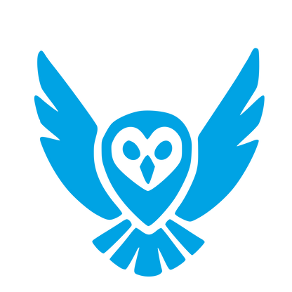 Barn Owl in Flight Logo #00a3e4