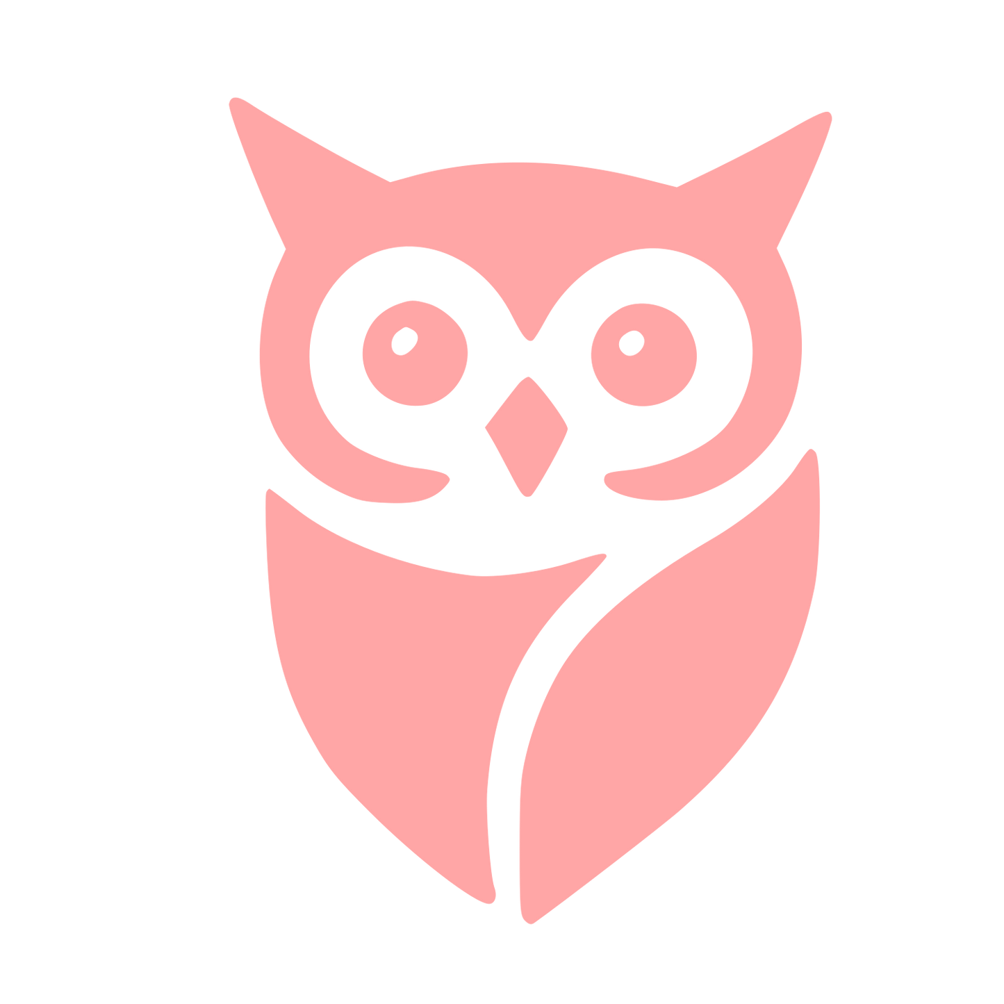 Bold Owl Face Logo #ffa6a6