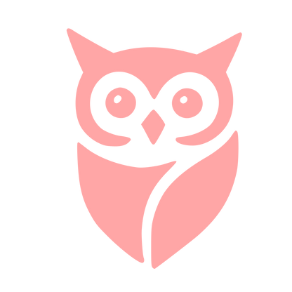Bold Owl Face Logo #ffa6a6