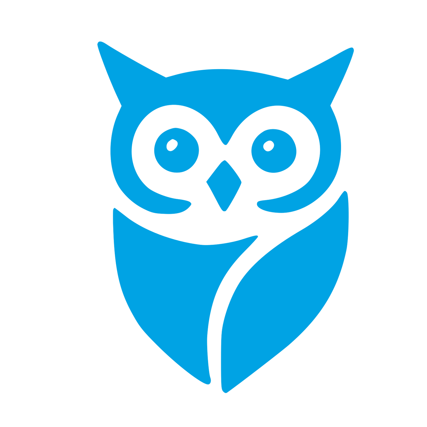 Bold Owl Face Logo #00a3e4