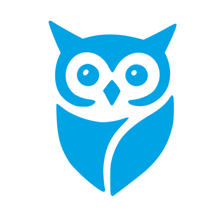 Bold Owl Face Logo #00a3e4