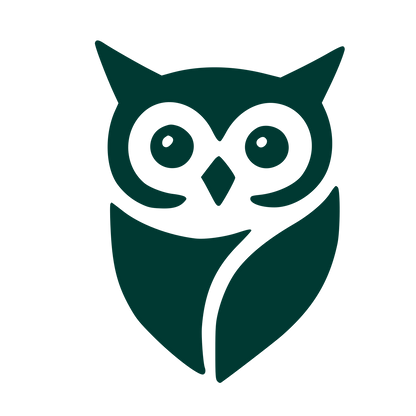 Bold Owl Face Logo #003932