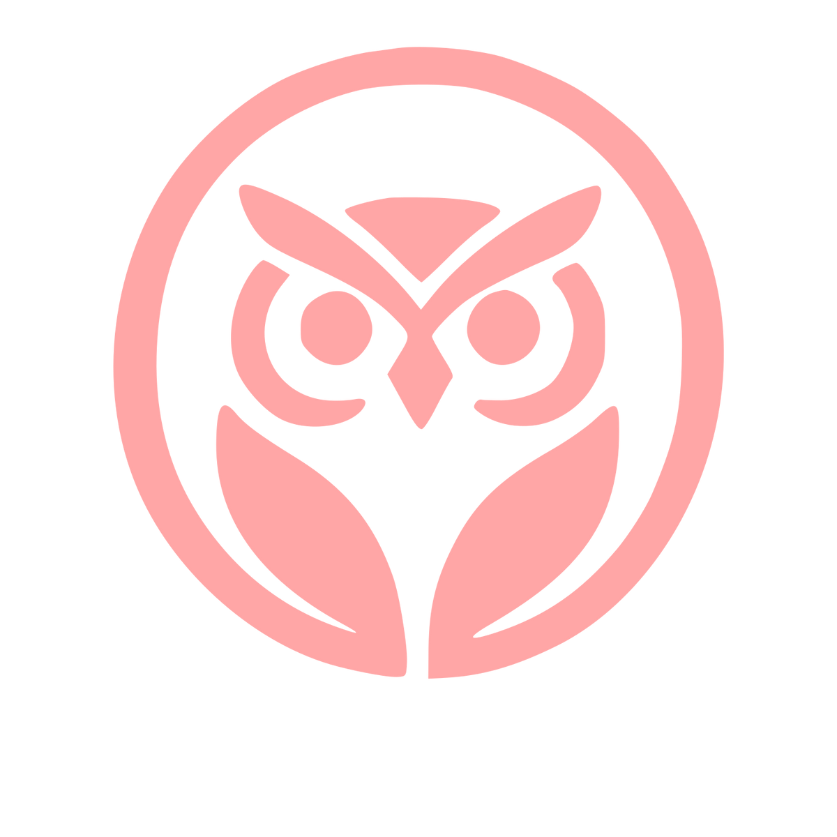 Owl Circle Emblem Logo #ffa6a6