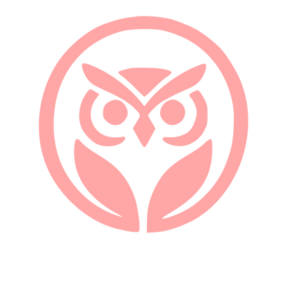Owl Circle Emblem Logo #ffa6a6