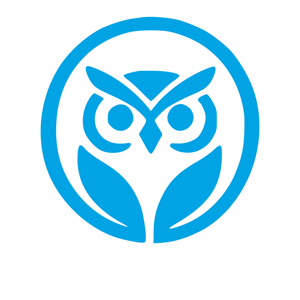 Owl Circle Emblem Logo #00a3e4