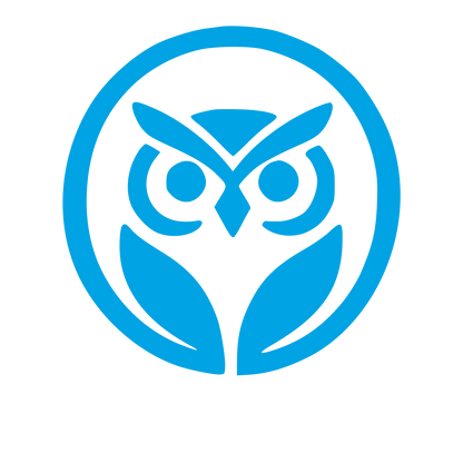 Owl Circle Emblem Logo #00a3e4