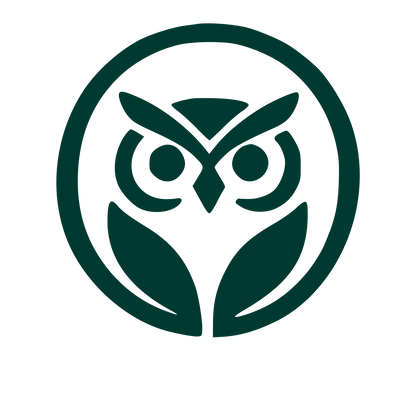 Owl Circle Emblem Logo #003932