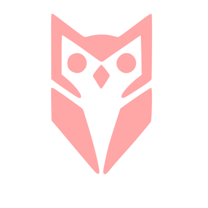 Bold Geometric Owl Logo #ffa6a6