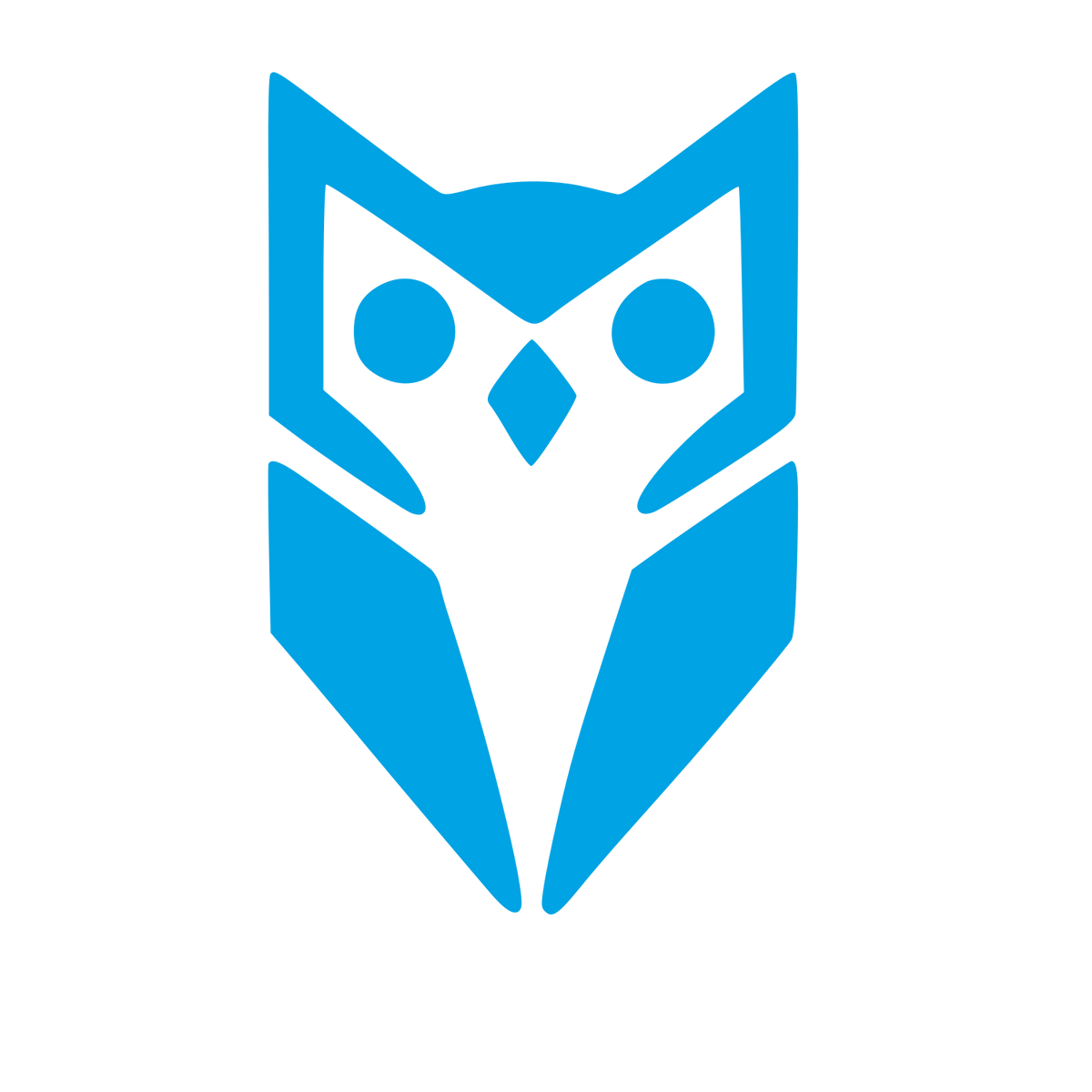 Bold Geometric Owl Logo #00a3e4
