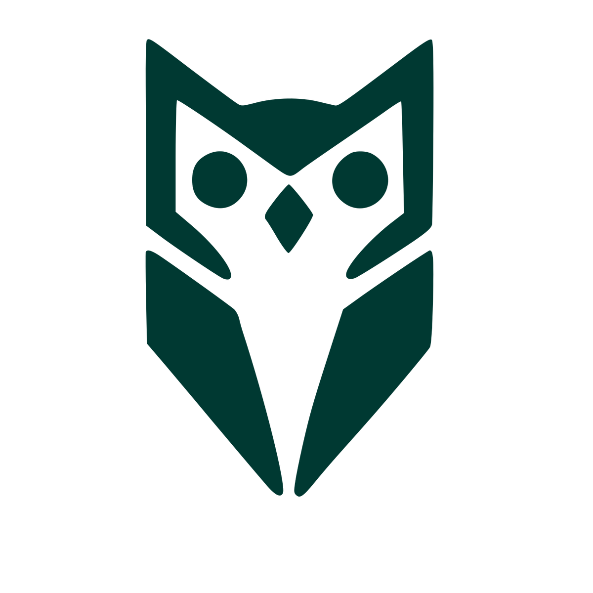 Bold Geometric Owl Logo #003932