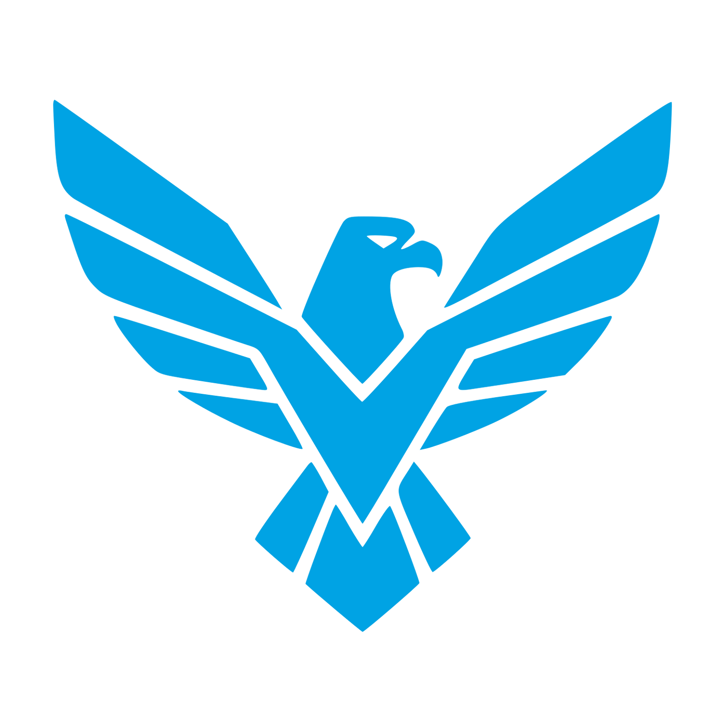 Layered Eagle Wings Logo #00a3e4