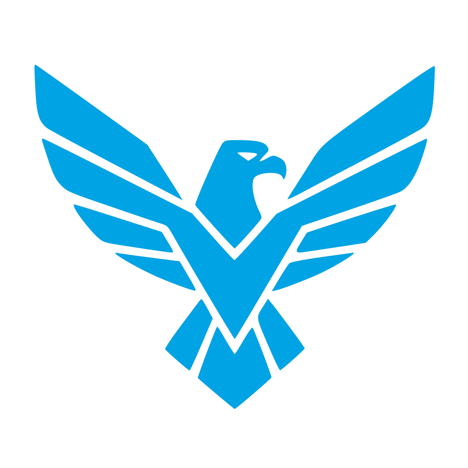 Layered Eagle Wings Logo #00a3e4