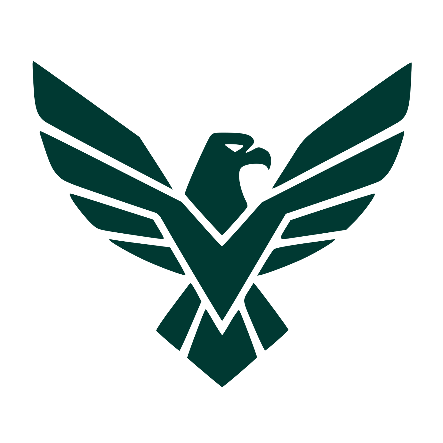 Layered Eagle Wings Logo #003932