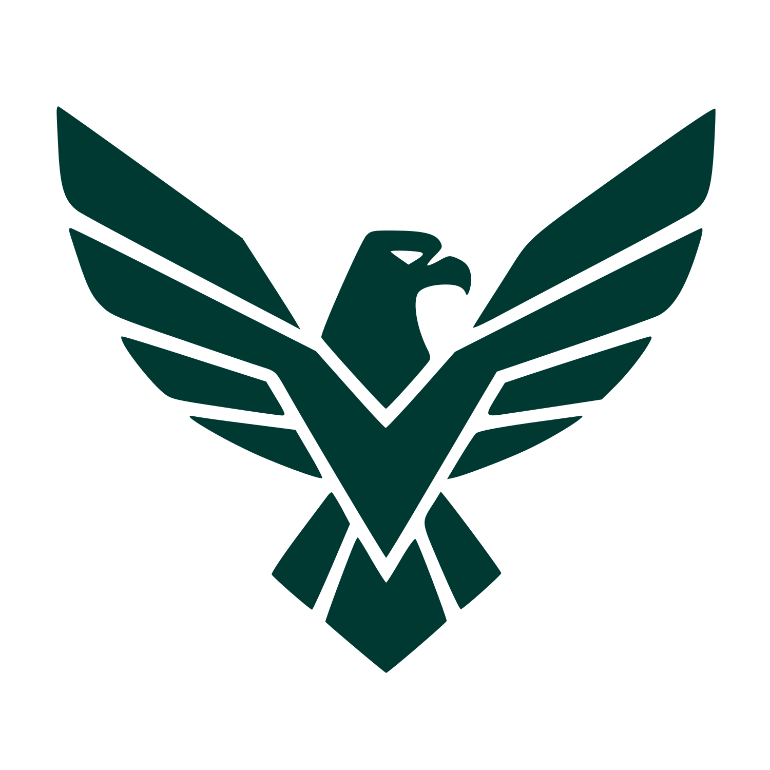 Layered Eagle Wings Logo #003932