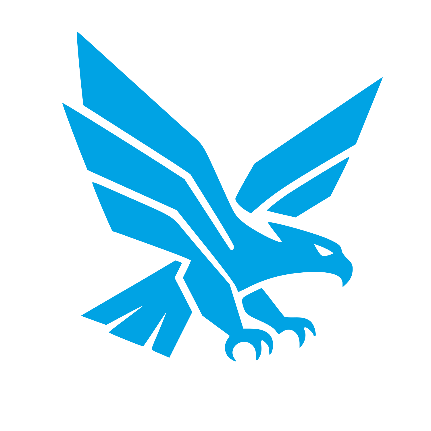 Layered Eagle Wings Logo #00a3e4