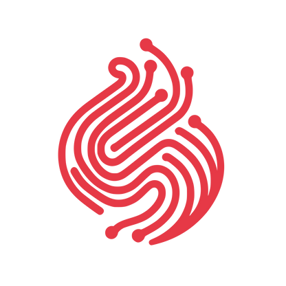 Interconnected Line Shapes Logo #E63946