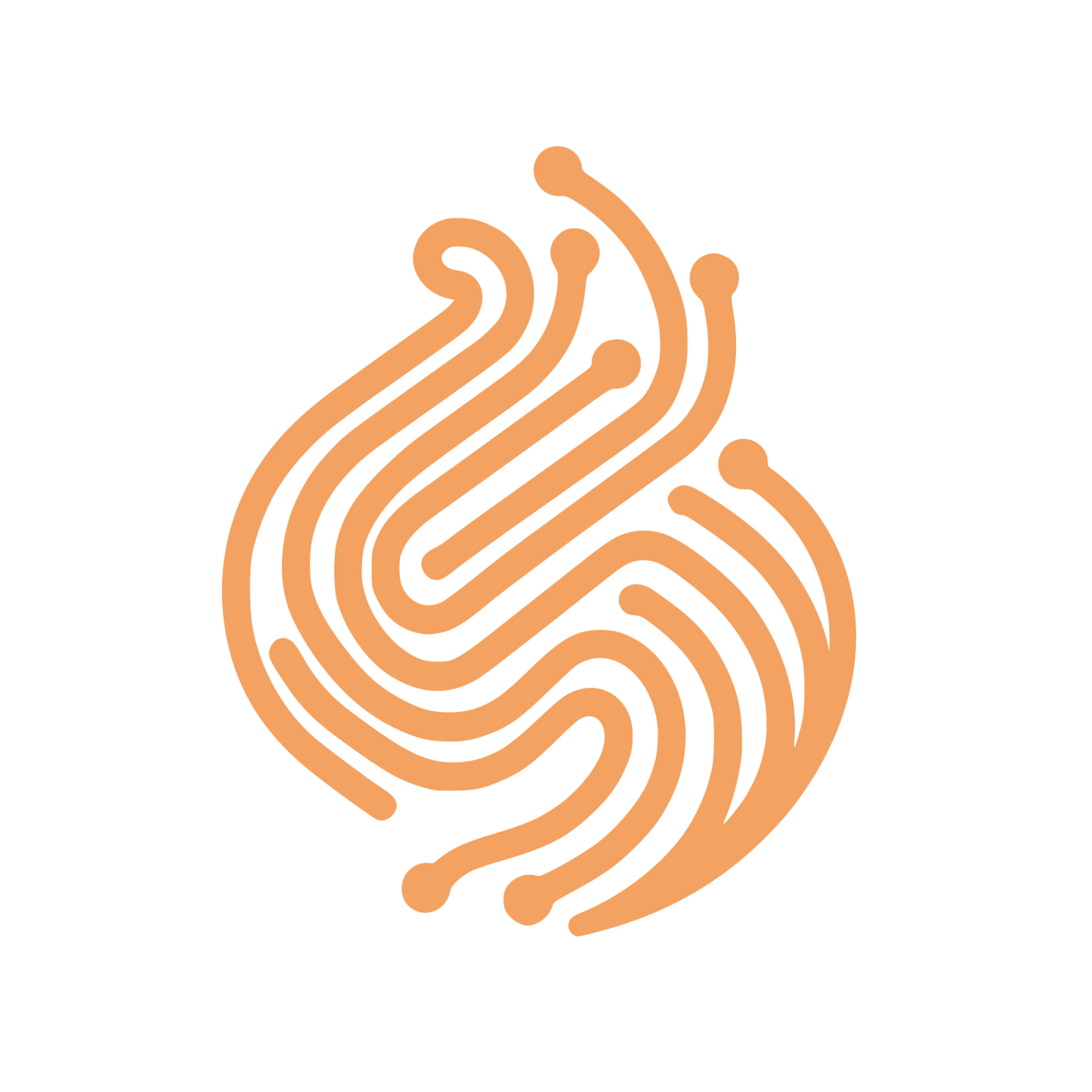 Interconnected Line Shapes Logo #F4A261