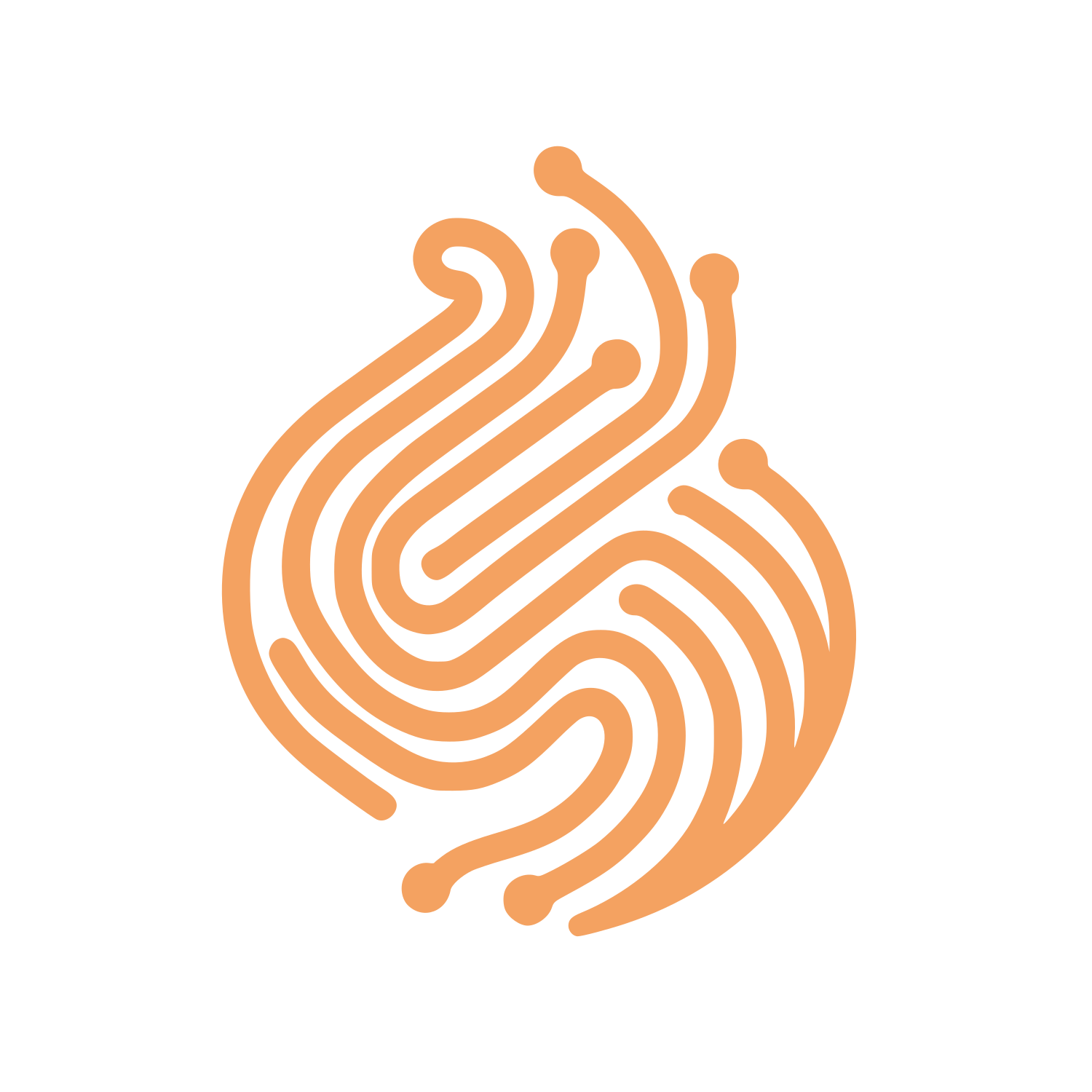 Interconnected Line Shapes Logo #F4A261