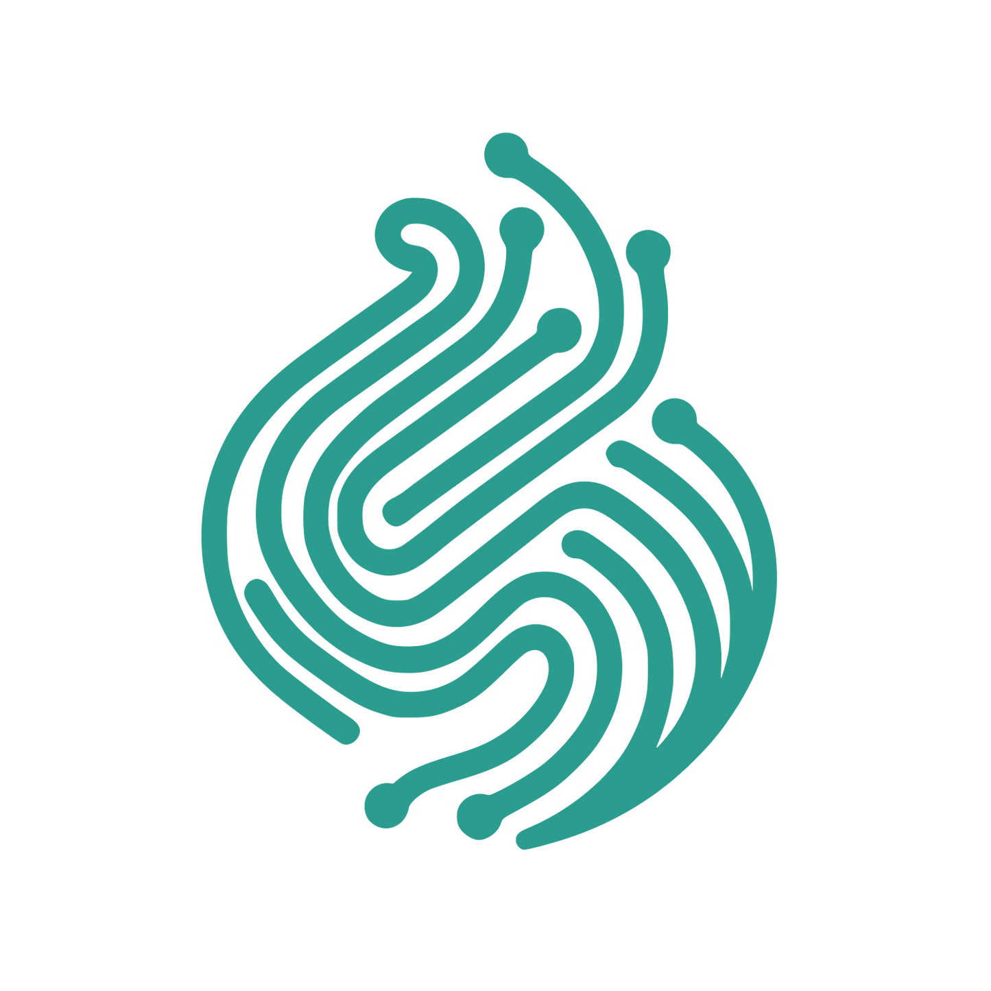 Interconnected Line Shapes Logo #2A9D8F