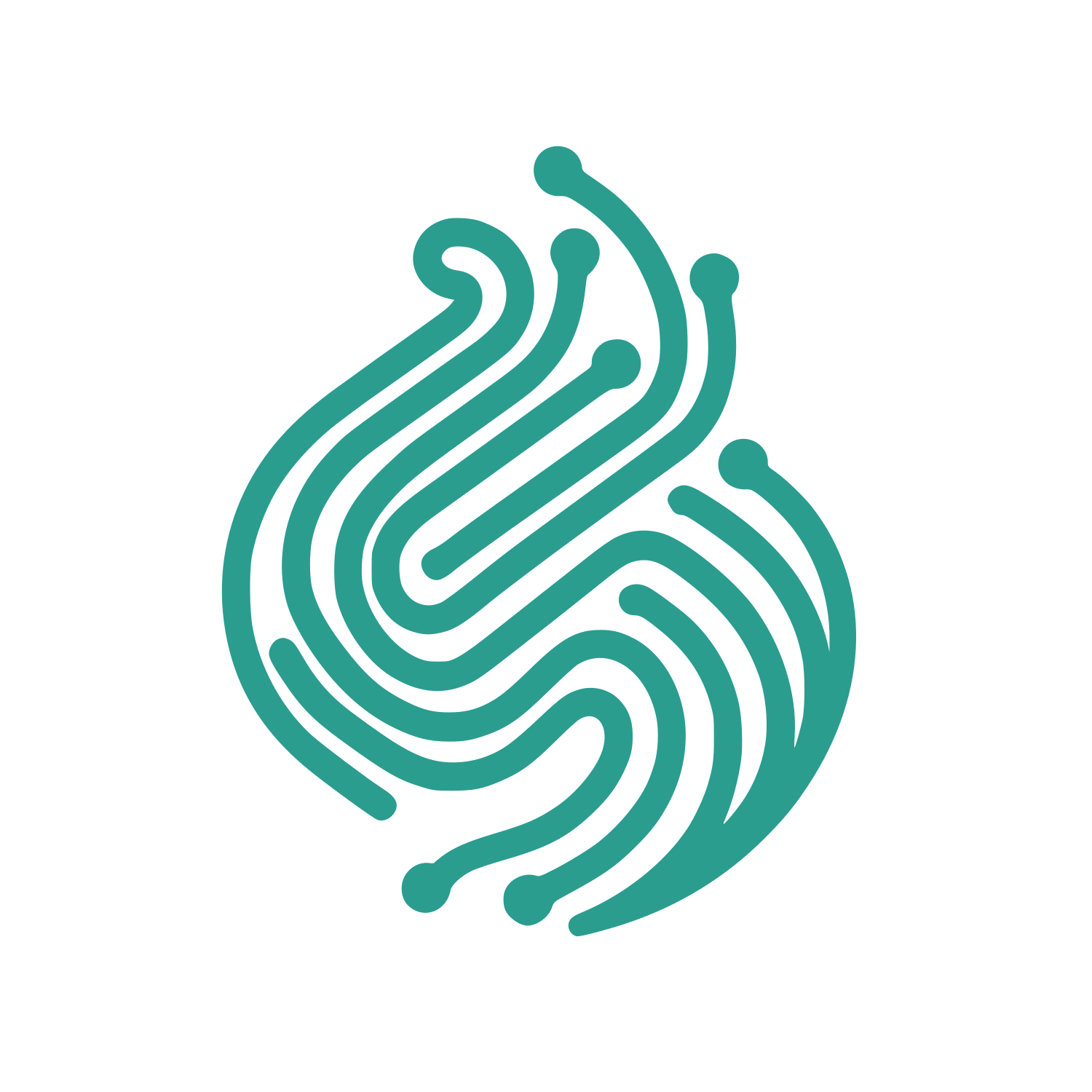 Interconnected Line Shapes Logo #2A9D8F