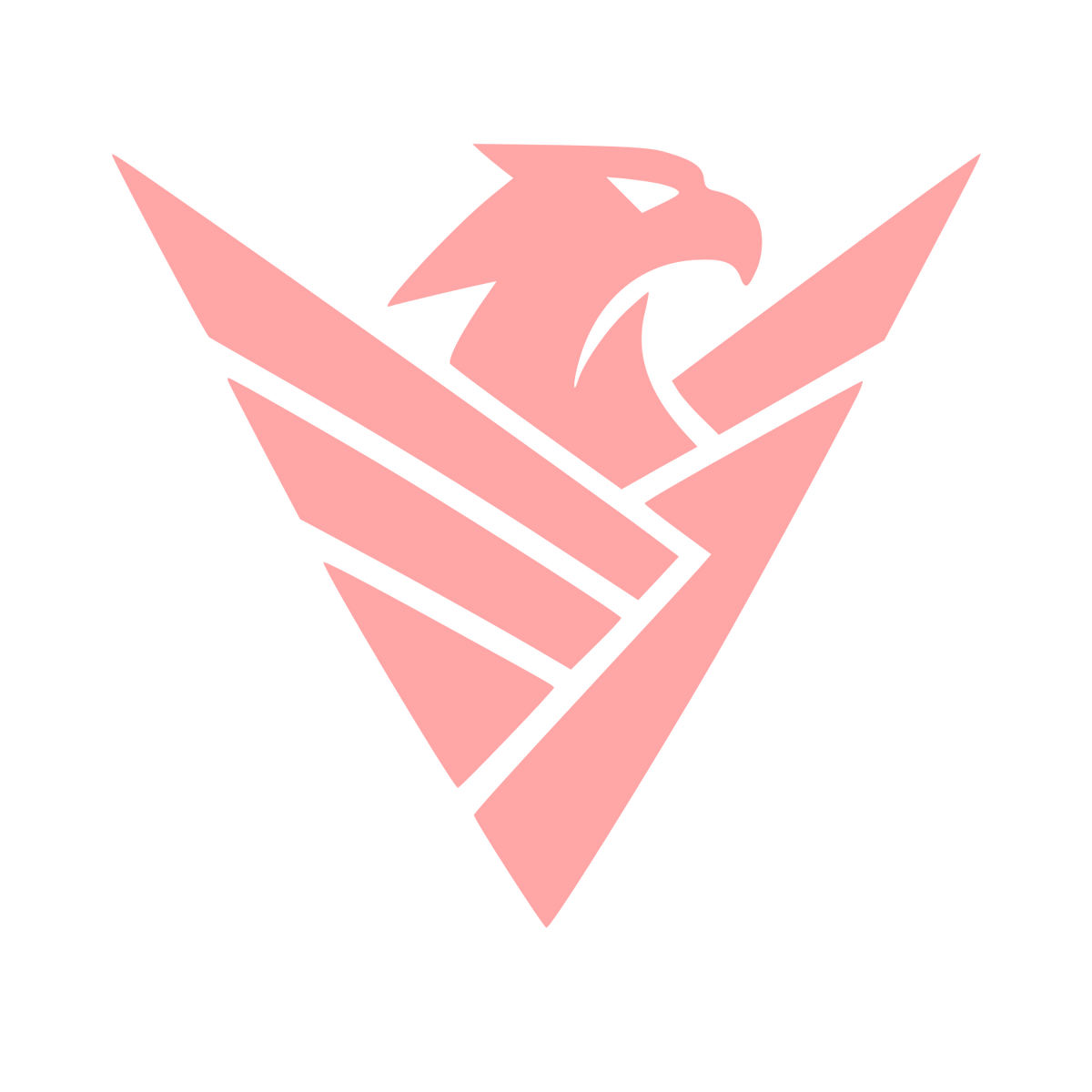 Eagle V-Shape Emblem Logo #ffa6a6