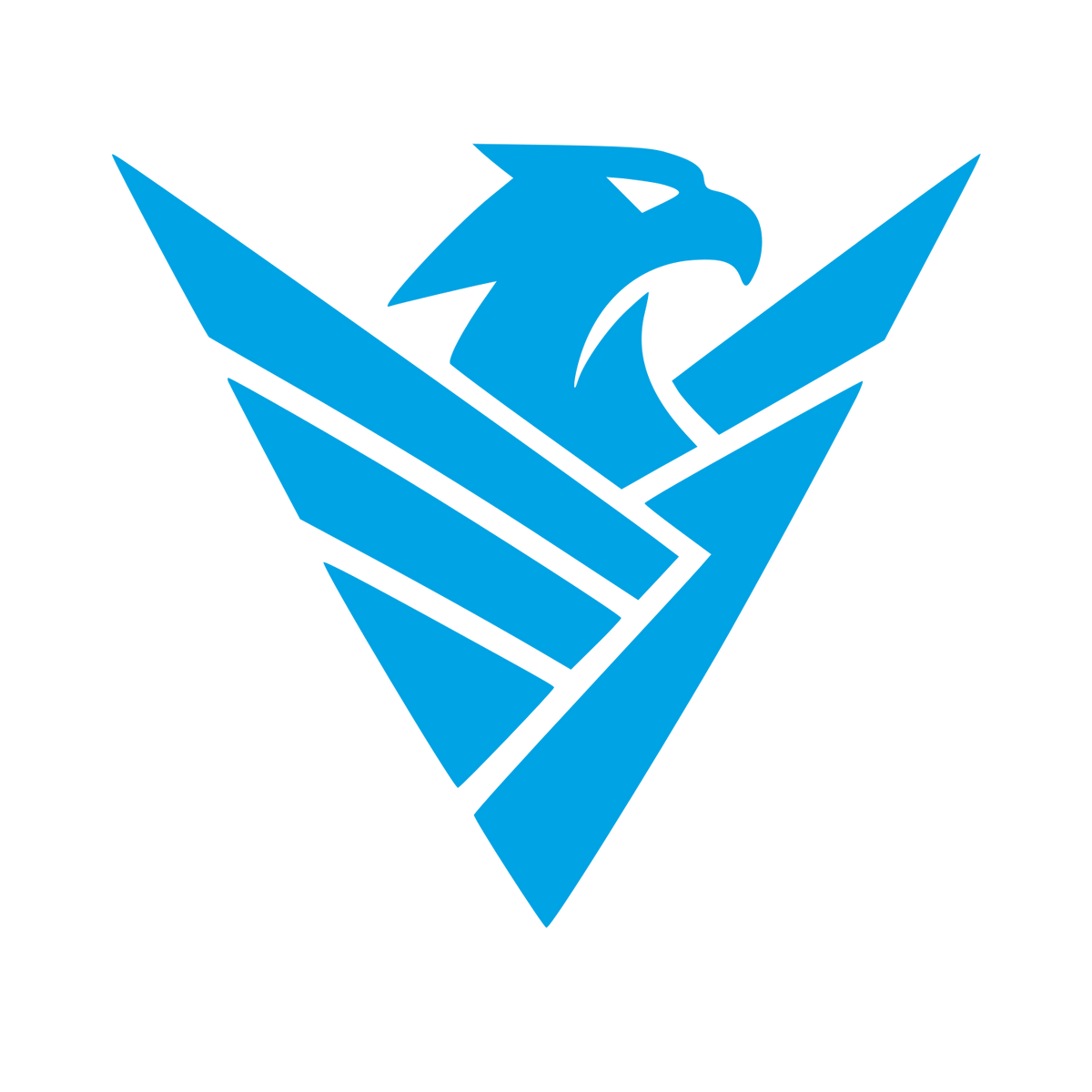 Eagle V-Shape Emblem Logo #00a3e4
