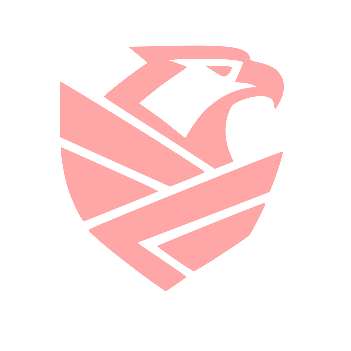 Eagle Shield Emblem Logo #ffa6a6