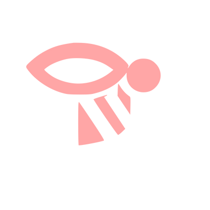 Modernist Minimal Bee Logo #ffa6a6
