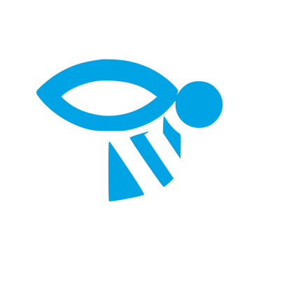 Modernist Minimal Bee Logo #00a3e4