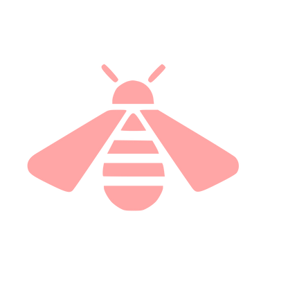 Honeybee Top View Logo #ffa6a6