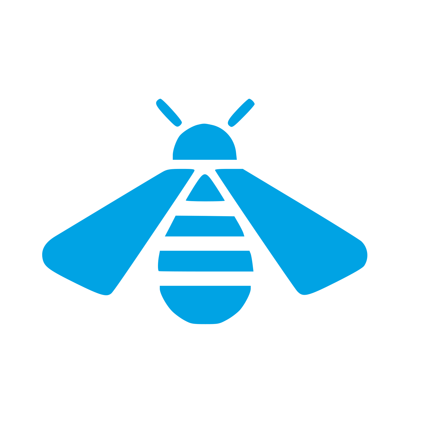 Honeybee Top View Logo #00a3e4