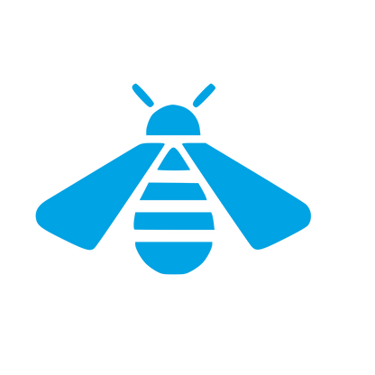Honeybee Top View Logo #00a3e4