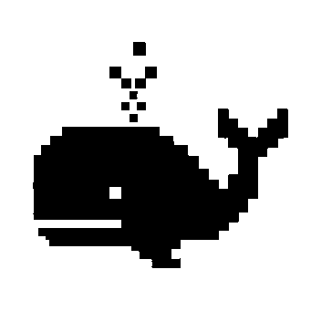 Pixel Whale Spouting Logo