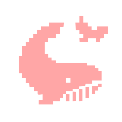 Pixel Whale Logo #ffa6a6