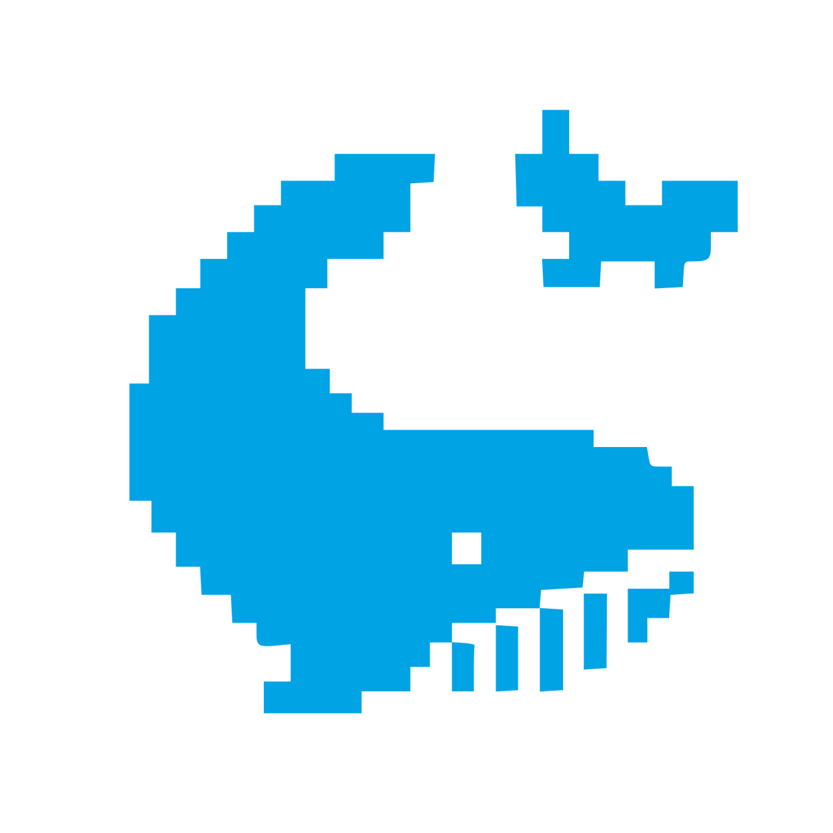 Pixel Whale Logo #00a3e4