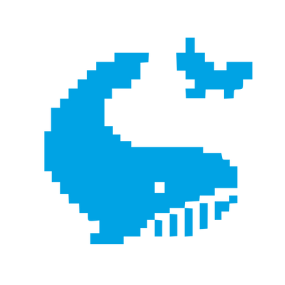 Pixel Whale Logo #00a3e4