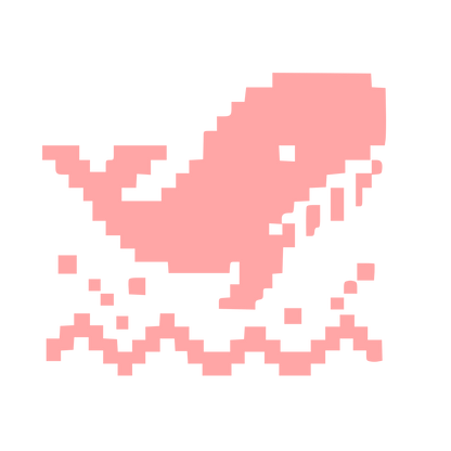 Pixel Whale Logo #ffa6a6
