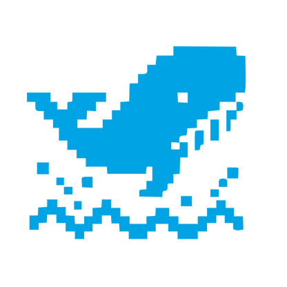 Pixel Whale Logo #00a3e4