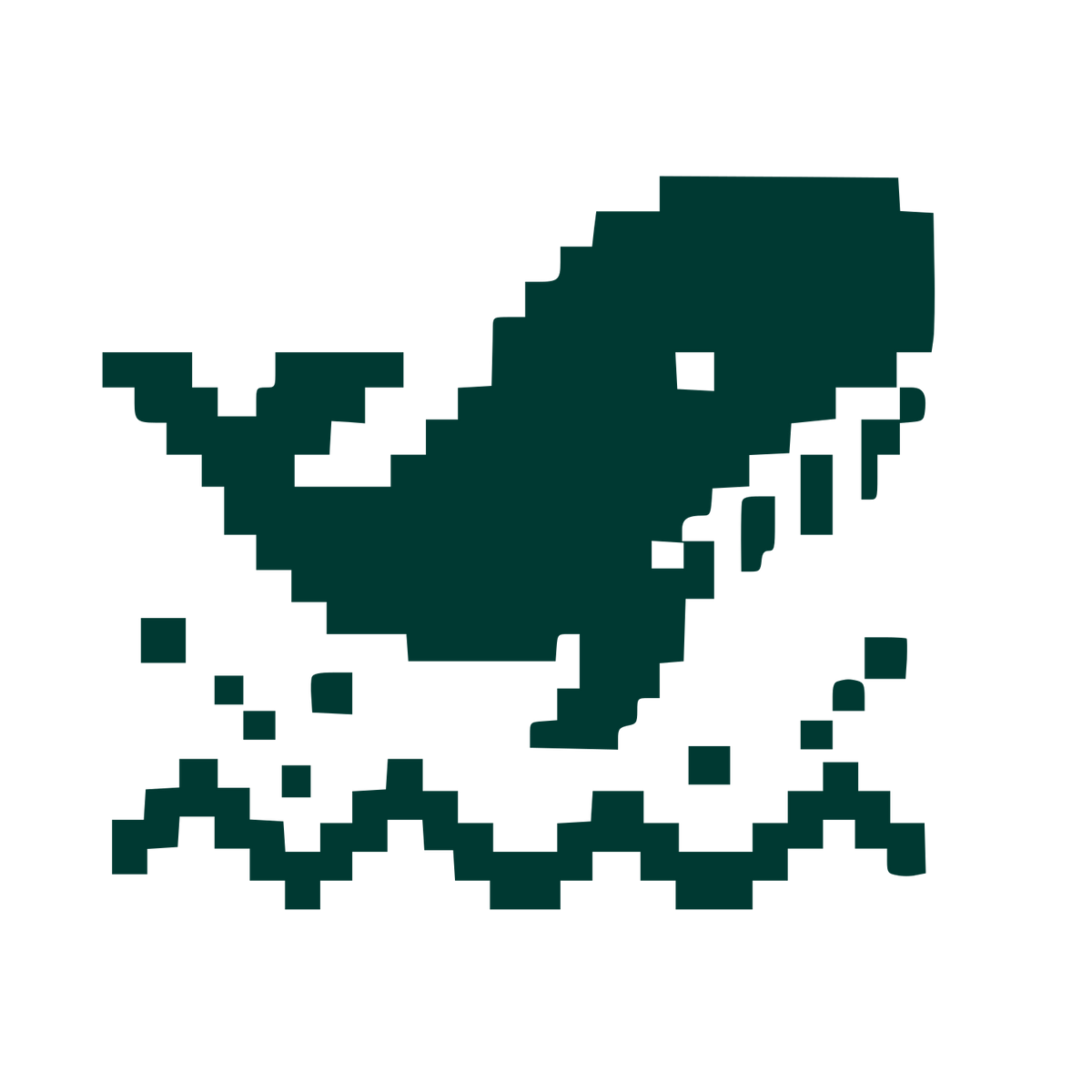 Pixel Whale Logo #003932