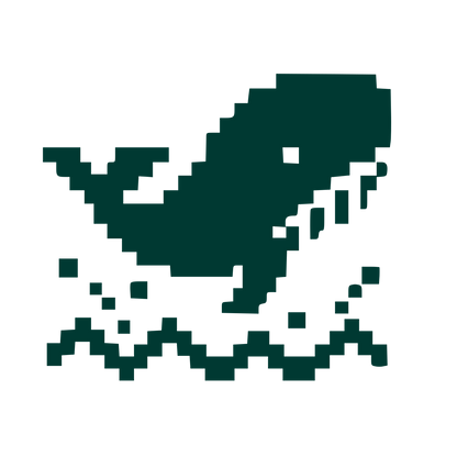 Pixel Whale Logo #003932