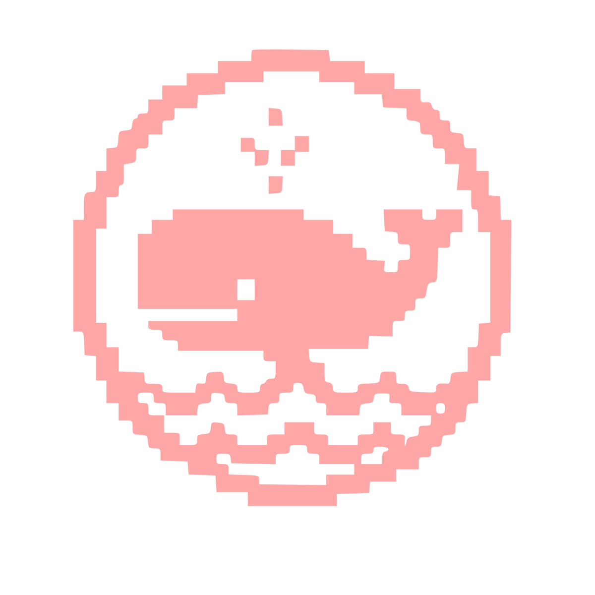 Pixel Whale Circle Logo #ffa6a6