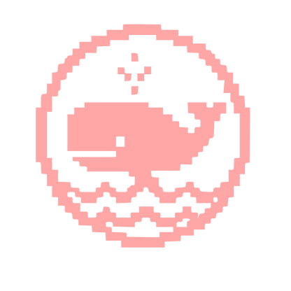 Pixel Whale Circle Logo #ffa6a6