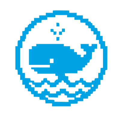 Pixel Whale Circle Logo #00a3e4