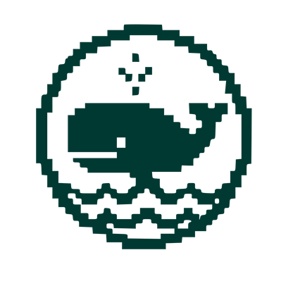 Pixel Whale Circle Logo #003932