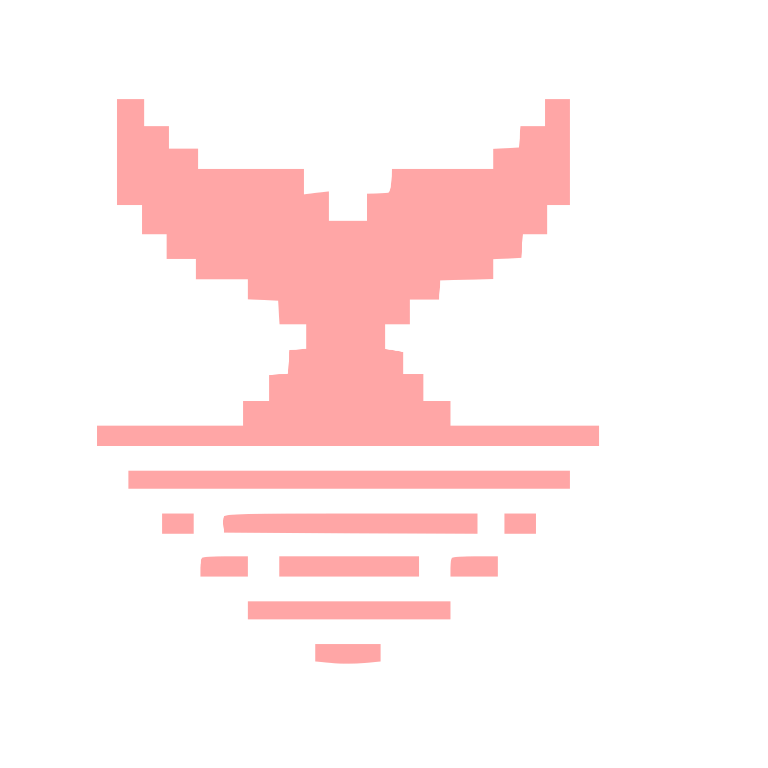 Pixel Whale Tail Logo #ffa6a6