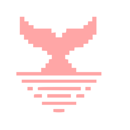 Pixel Whale Tail Logo #ffa6a6