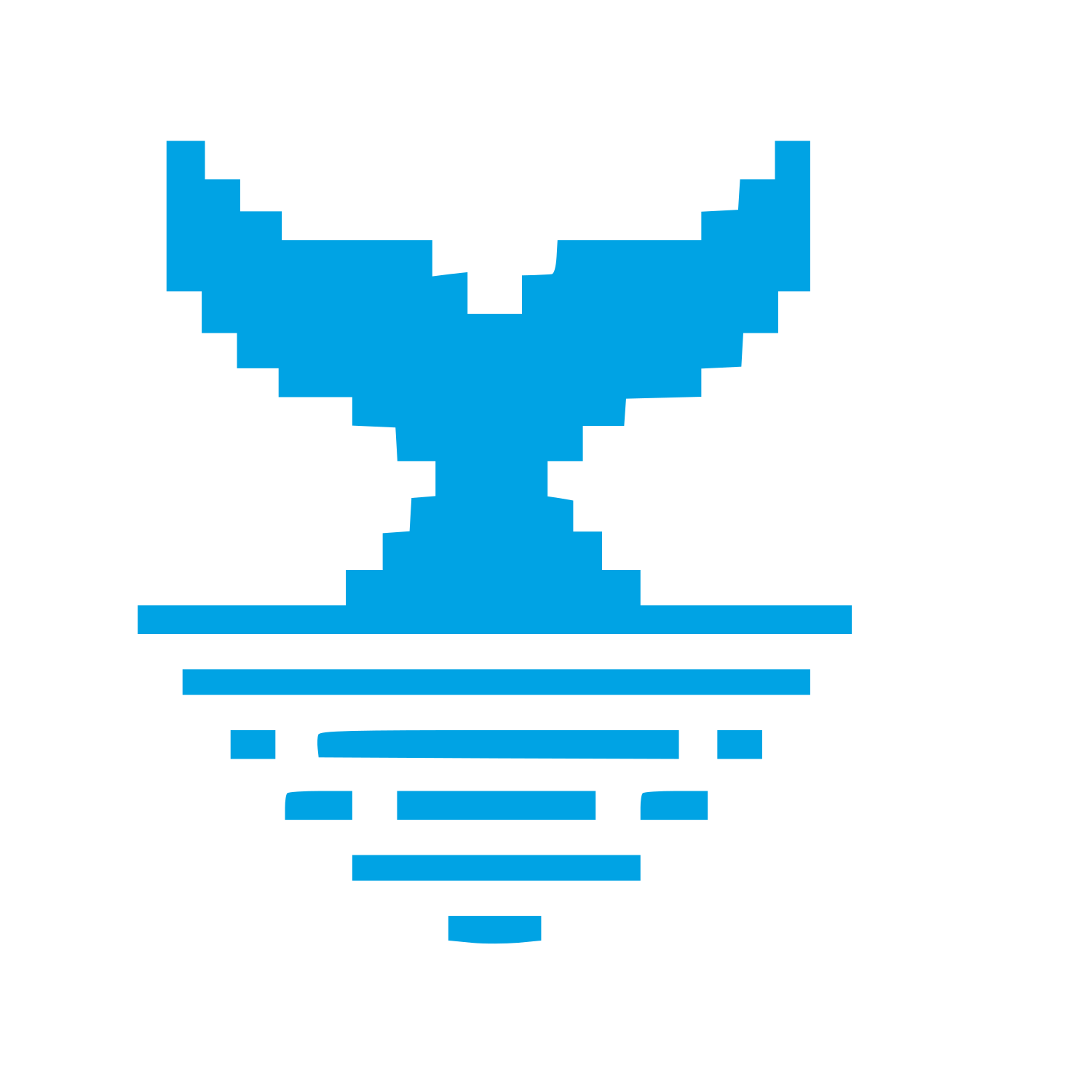 Pixel Whale Tail Logo #00a3e4