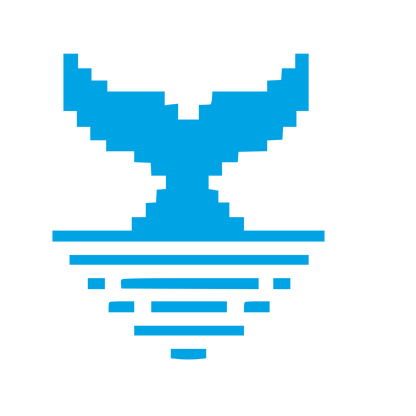 Pixel Whale Tail Logo #00a3e4