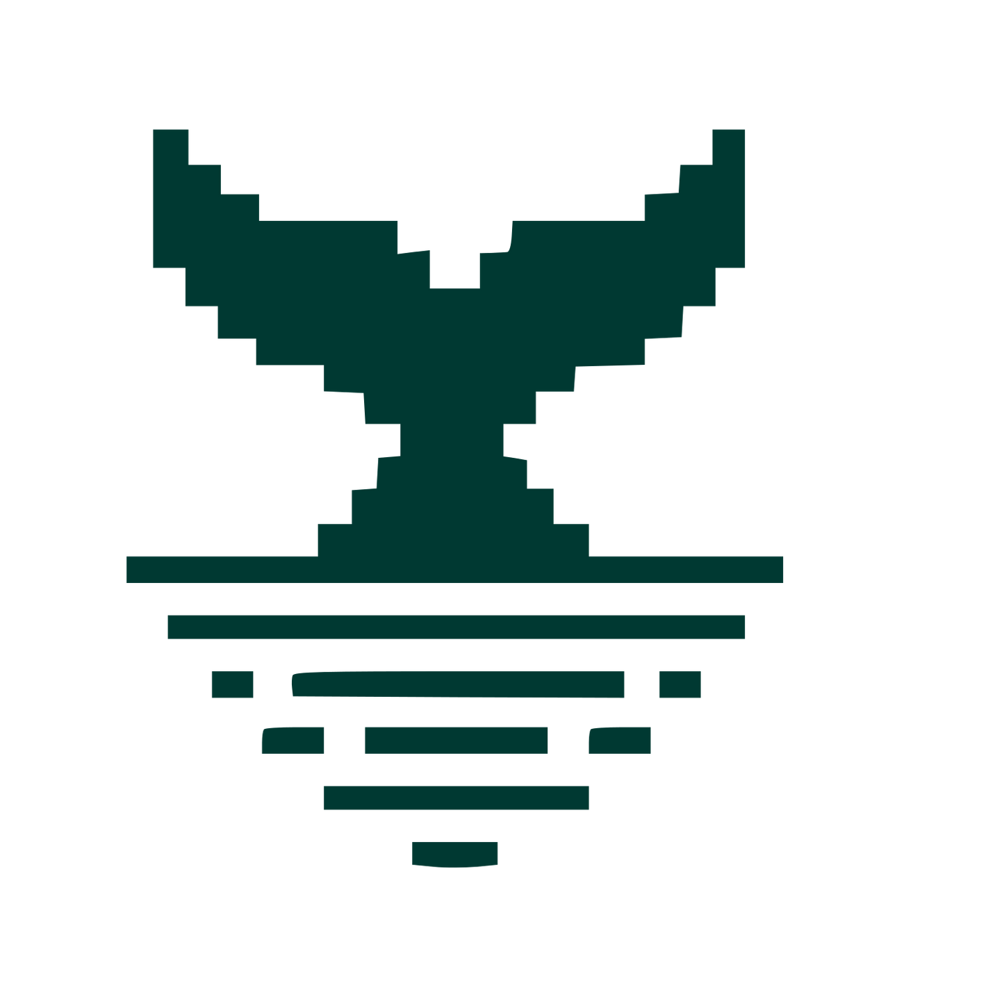 Pixel Whale Tail Logo #003932