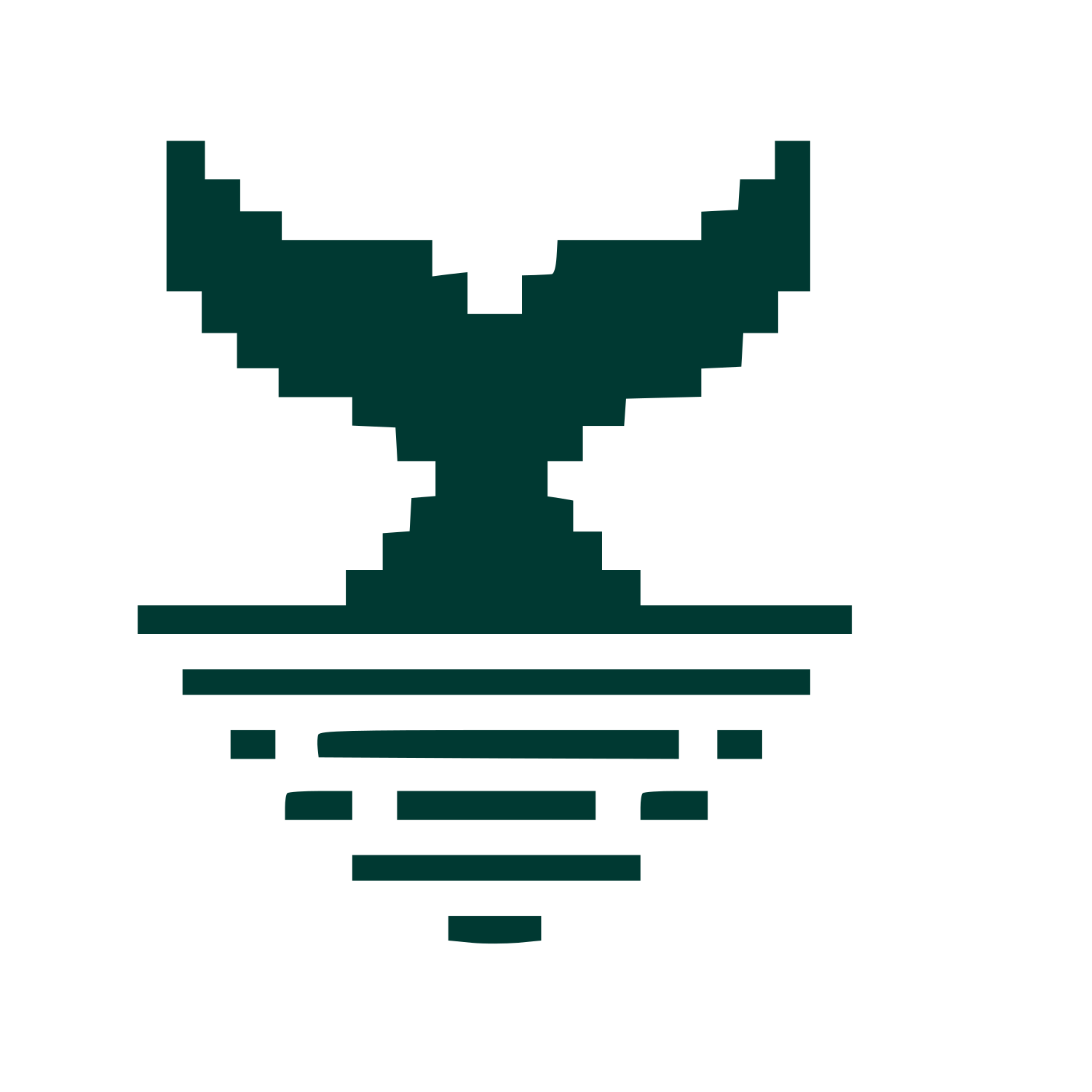 Pixel Whale Tail Logo #003932